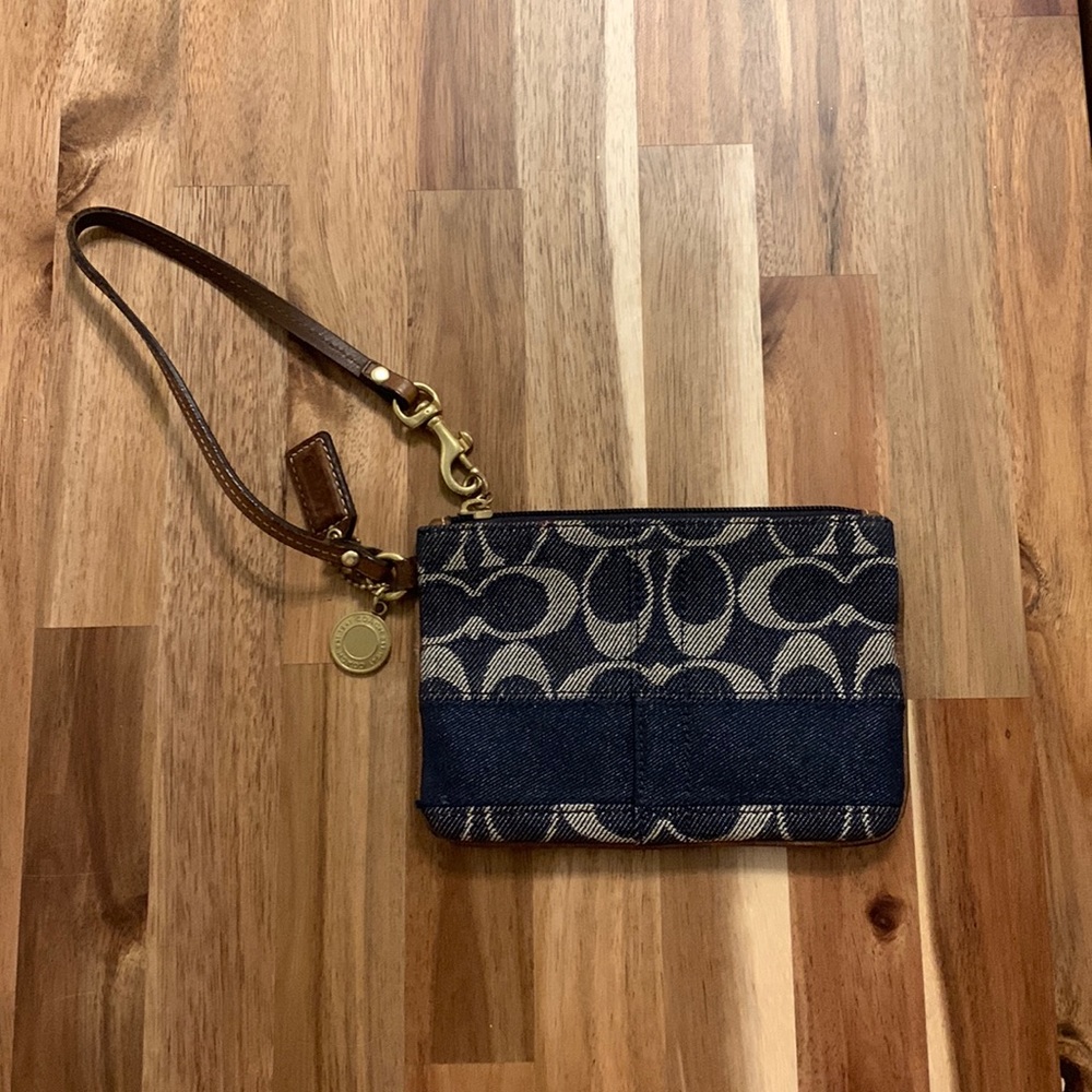 Coach Denim Wristlet